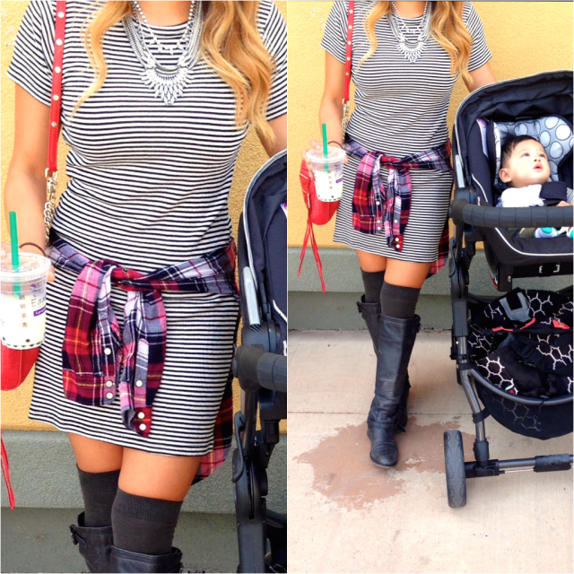 stripes mixed pattern outfit idea rlrb style